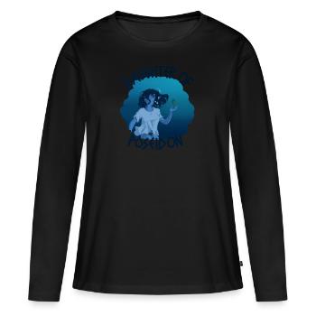 Fille de Poséidon - T-shirt manches longues Premium bio Femme - noir - Devant - Julia (174cm)