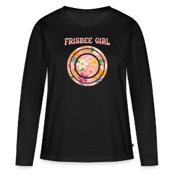 Frisbee - T-shirt manches longues Premium bio Femme - noir - Devant - Julia (174cm)