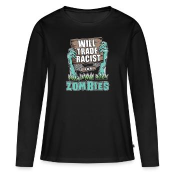 Anti-racism - Women's Premium Organic Long Sleeve Shirt - black - Front - Julia (174cm)