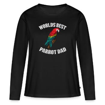 Perroquet - T-shirt manches longues Premium bio Femme - noir - Devant - Julia (174cm)