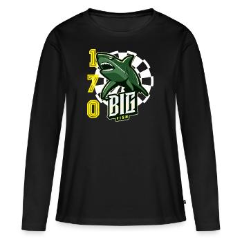 Big Fish Darts Shark - Women's Premium Organic Long Sleeve Shirt - black - Front - Julia (174cm)