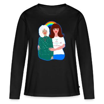 AUXILIAIRE DE VIE DESIGN JE SUIS UN ANGE - T-shirt manches longues Premium bio Femme - noir - Devant - Julia (174cm)