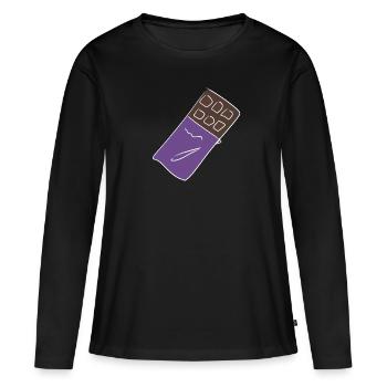 chocolat chocolat - T-shirt manches longues Premium bio Femme - noir - Devant - Julia (174cm)