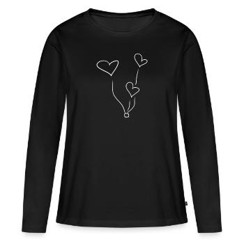 hearts heart - Women's Premium Organic Long Sleeve Shirt - black - Front - Julia (174cm)