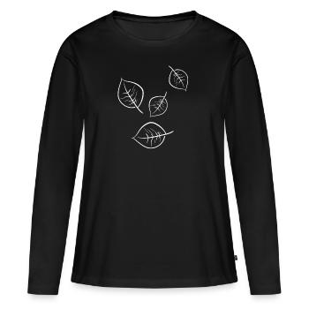 leaves fall - Women's Premium Organic Long Sleeve Shirt - black - Front - Julia (174cm)