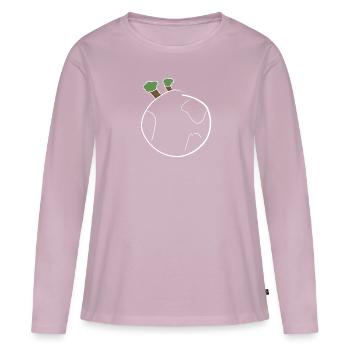 globe - T-shirt manches longues Premium bio Femme - rose poudré - Devant - Julia (174cm)