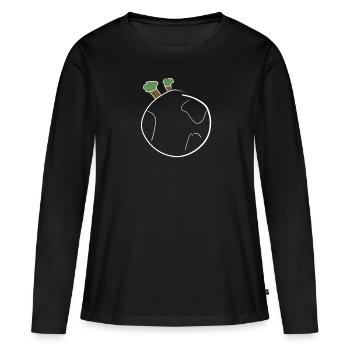 welt kugel - Frauen Premium Bio Langarmshirt - Schwarz - Vorne - Julia (174cm)