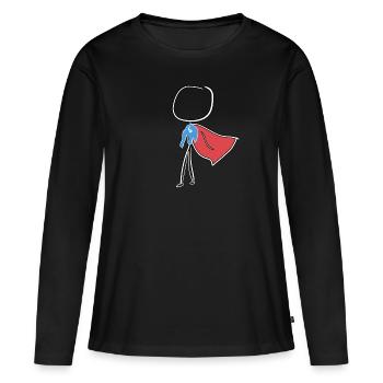 aide aux héros - T-shirt manches longues Premium bio Femme - noir - Devant - Julia (174cm)