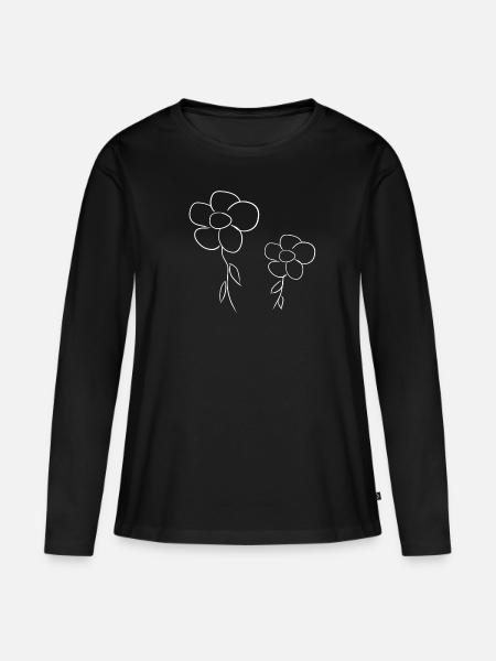 blume blumen - Frauen Premium Bio Langarmshirt - Schwarz