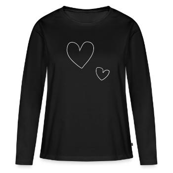 herz groß - Frauen Premium Bio Langarmshirt - Schwarz - Vorne - Julia (174cm)