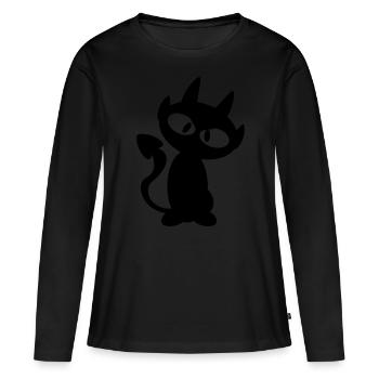 Little Evil Devil T-Shirt - T-shirt manches longues Premium bio Femme - noir - Devant - Julia (174cm)