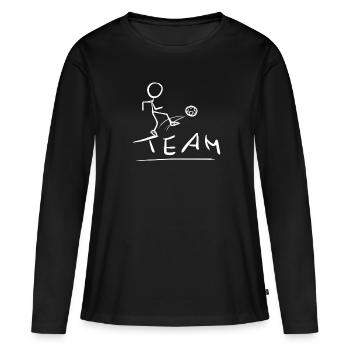équipe football sports équipe athlètes ballon - T-shirt manches longues Premium bio Femme - noir - Devant - Julia (174cm)