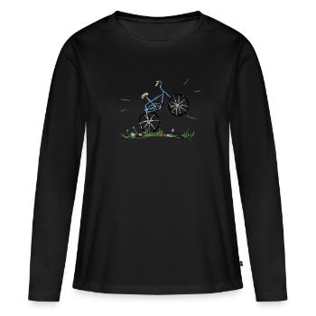 fahrad symbole sportif cyclismes roulent - T-shirt manches longues Premium bio Femme - noir - Devant - Julia (174cm)