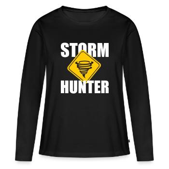 Sturm Jäger - Frauen Premium Bio Langarmshirt - Schwarz - Vorne - Julia (174cm)