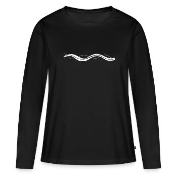 trait d’onde de ligne - T-shirt manches longues Premium bio Femme - noir - Devant - Julia (174cm)