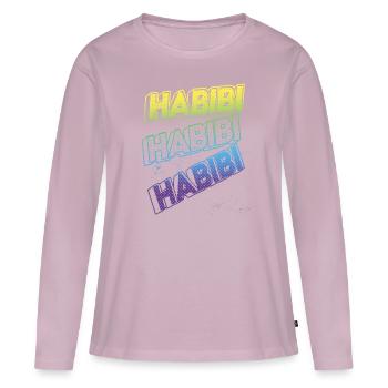 3D Text Effect - Habibi - Women's Premium Organic Long Sleeve Shirt - dusky pink - Front - Julia (174cm)