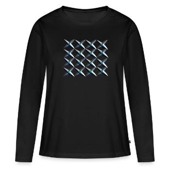 croix motif croix - T-shirt manches longues Premium bio Femme - noir - Devant - Julia (174cm)