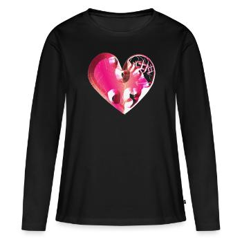 herz pink glitzer narben - Frauen Premium Bio Langarmshirt - Schwarz - Vorne - Julia (174cm)