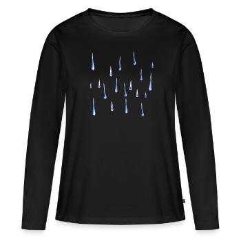 gouttes d’eau de pluie modèle météorologique - T-shirt manches longues Premium bio Femme - noir - Devant - Julia (174cm)