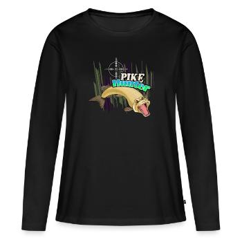 Pike - Women's Premium Organic Long Sleeve Shirt - black - Front - Julia (174cm)
