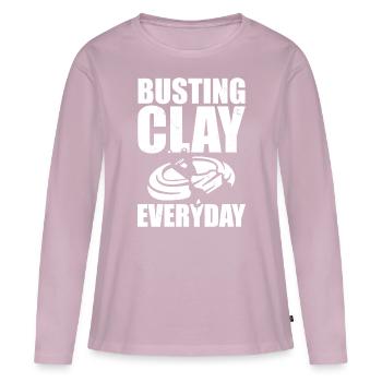 Clay pigeons shoot - Women's Premium Organic Long Sleeve Shirt - dusky pink - Front - Julia (174cm)