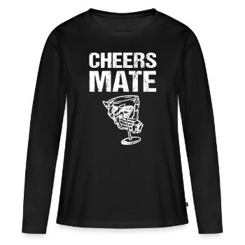 Bravo Mate - T-shirt manches longues Premium bio Femme - noir - Devant - Julia (174cm)