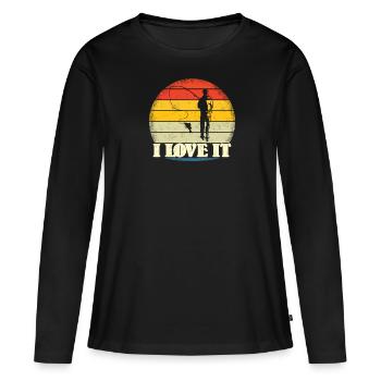 Angler Gift Idea Hobby Fishing - Women's Premium Organic Long Sleeve Shirt - black - Front - Julia (174cm)