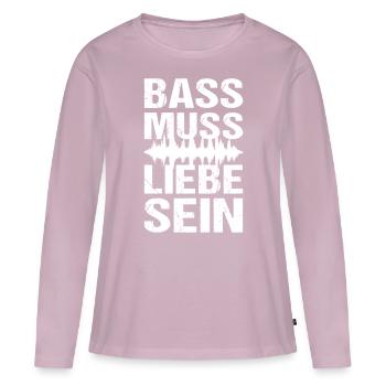 Bass Muss Liebe Sein Techno Musik - Frauen Premium Bio Langarmshirt - Altrosa - Vorne - Julia (174cm)