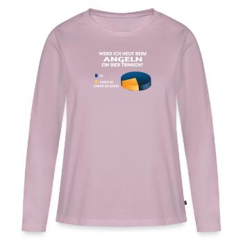 Angler Geschenkidee Hobby Angeln - Frauen Premium Bio Langarmshirt - Altrosa - Vorne - Julia (174cm)