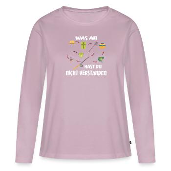 Angler Geschenkidee Hobby Angeln - Frauen Premium Bio Langarmshirt - Altrosa - Vorne - Julia (174cm)