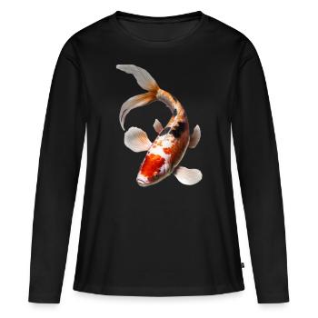 Japanese koi carp - Women's Premium Organic Long Sleeve Shirt - black - Front - Julia (174cm)