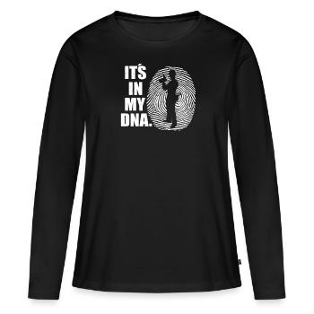 Artisans d’idées cadeaux DIY - T-shirt manches longues Premium bio Femme - noir - Devant - Julia (174cm)