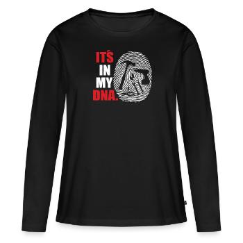 Artisans d’idées cadeaux DIY - T-shirt manches longues Premium bio Femme - noir - Devant - Julia (174cm)