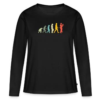 Artisans d’idées cadeaux DIY - T-shirt manches longues Premium bio Femme - noir - Devant - Julia (174cm)