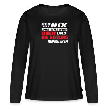 Artisans d’idées cadeaux DIY - T-shirt manches longues Premium bio Femme - noir - Devant - Julia (174cm)