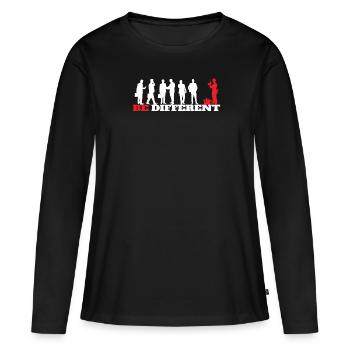 Artisans d’idées cadeaux DIY - T-shirt manches longues Premium bio Femme - noir - Devant - Julia (174cm)
