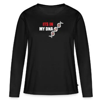 Artisans d’idées cadeaux DIY - T-shirt manches longues Premium bio Femme - noir - Devant - Julia (174cm)