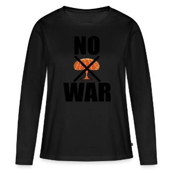 Peace No War No War - Women's Premium Organic Long Sleeve Shirt - black - Front - Julia (174cm)