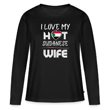Funny I Love My Hot Soudanese Wife Husband - Women's Premium Organic Long Sleeve Shirt - black - Front - Julia (174cm)