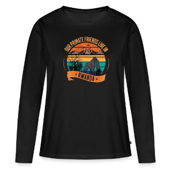 Rwanda Gorille Nos amis Primates - T-shirt manches longues Premium bio Femme - noir - Devant - Julia (174cm)