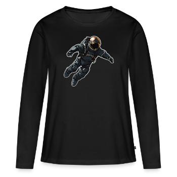 Astronaute Pilote Space Galaxy Rocket Spaceship - T-shirt manches longues Premium bio Femme - noir - Devant - Julia (174cm)
