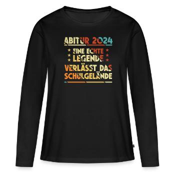 Funny Abi 2024 Légende Professeur Bal Étudiant - T-shirt manches longues Premium bio Femme - noir - Devant - Julia (174cm)