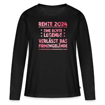 Retraite 2024 Retraité Adieu Cadeau Adieu - T-shirt manches longues Premium bio Femme - noir - Devant - Julia (174cm)