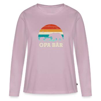 Grandpa Bear Gift, Father's Day Birthday - Women's Premium Organic Long Sleeve Shirt - dusky pink - Front - Julia (174cm)