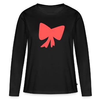 Icône rouge en boucle - T-shirt manches longues Premium bio Femme - noir - Devant - Julia (174cm)