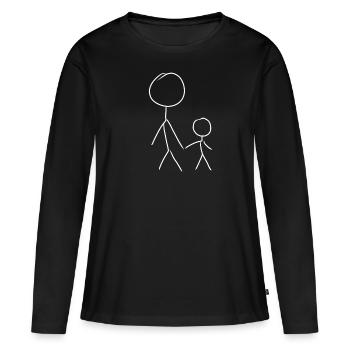 Family, Man, People, Man, Child - Women's Premium Organic Long Sleeve Shirt - black - Front - Julia (174cm)