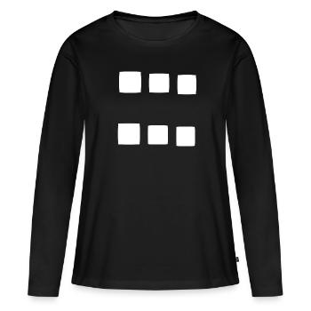 Pattern square square symbol - Women's Premium Organic Long Sleeve Shirt - black - Front - Julia (174cm)