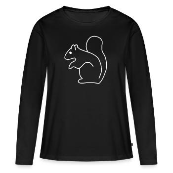 Écureuil Animaux Animal Symbole Animal Amour - T-shirt manches longues Premium bio Femme - noir - Devant - Julia (174cm)