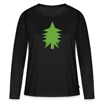 Sapin naturel - T-shirt manches longues Premium bio Femme - noir - Devant - Julia (174cm)
