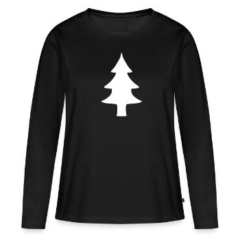 Sapin naturel - T-shirt manches longues Premium bio Femme - noir - Devant - Julia (174cm)
